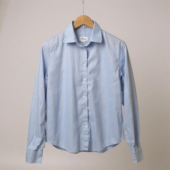 Brioni Women’s IT 46 | US 10 Blue Cotton Button-Up Shirt | Made in Italy WLL - Picture 1 of 6